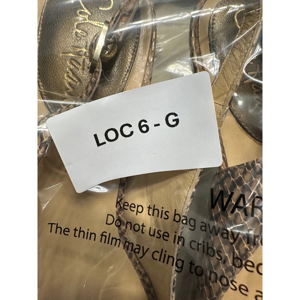 Cole Haan Womens Slingback Heels Snake Print Buckle Peep Toe Size 8.5B - Picture 15 of 15